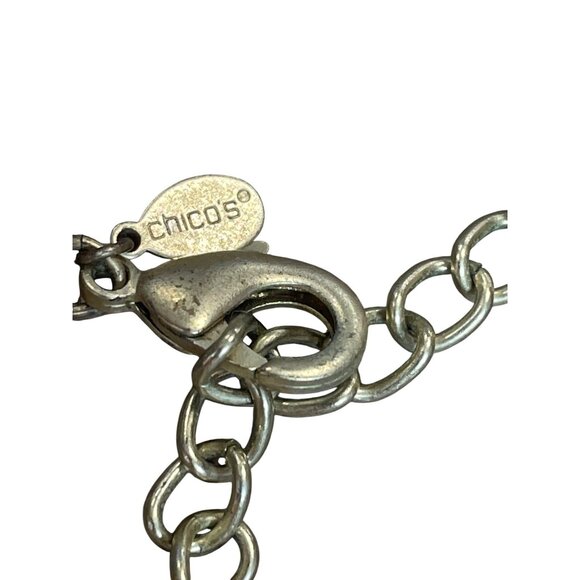 Chicos turquoise Gold metal Statement Boho Bib Tribal metal Knecklace SKU 9577 - Picture 6 of 9